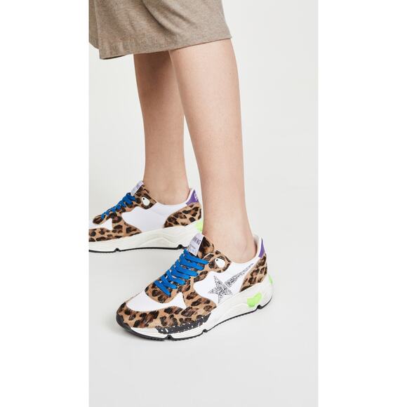 Golden Goose Running Sole Sneakers - 9 - Leopard Pony/Silver - Picture 5 of 5